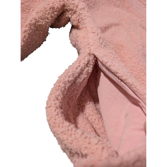 DYI Women's 1/2 Zip Fuzzy Fleece Sweater Blush Pink Size Large - Picture 5 of 6